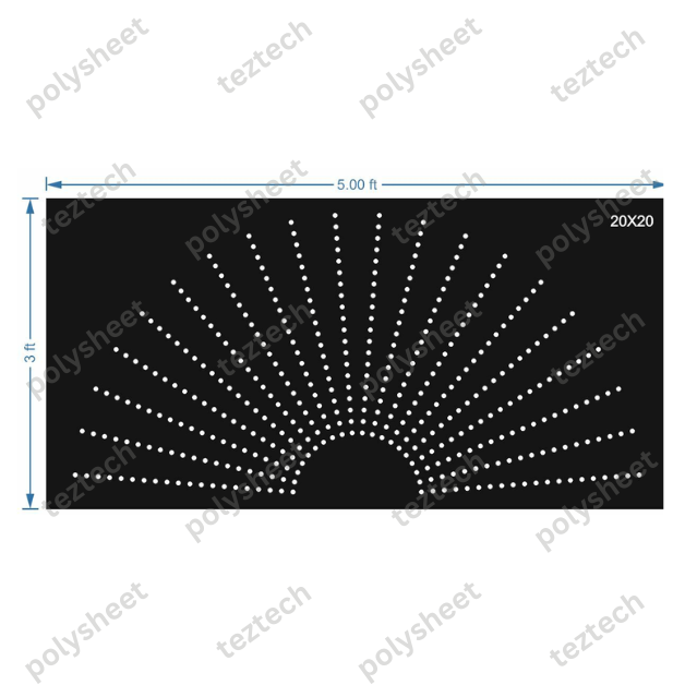 HCR15	2.5X5 FEET 20X20 HOLES HALF CIRCLE TOTAL HOLES=400