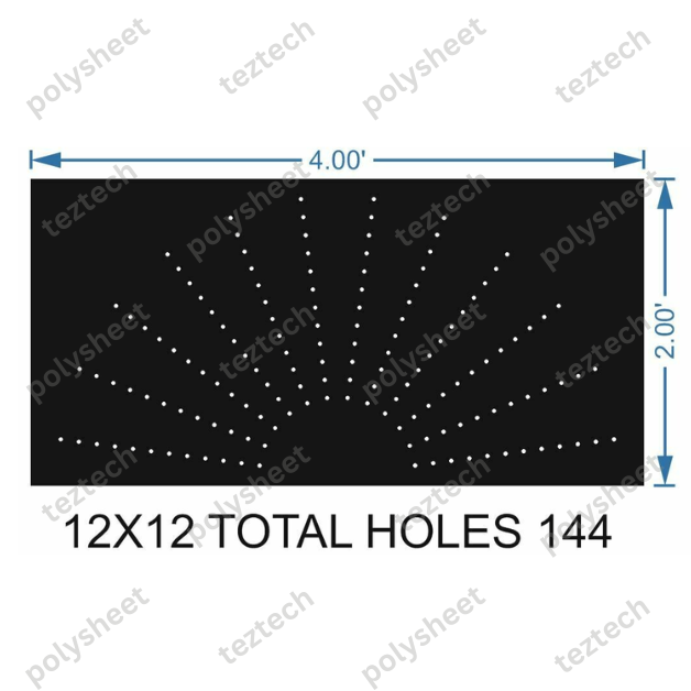 HCR11	2X4 FEET 12X12 HOLES HALF CIRCLE TOTAL HOLES=144