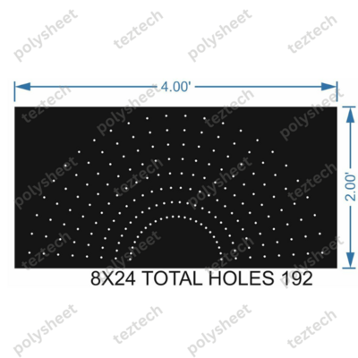 HCR7 2X4 FEET 8X24 HOLES HALF CIRCLE TOTAL HOLES=192 (2.88 INCH GAPE)