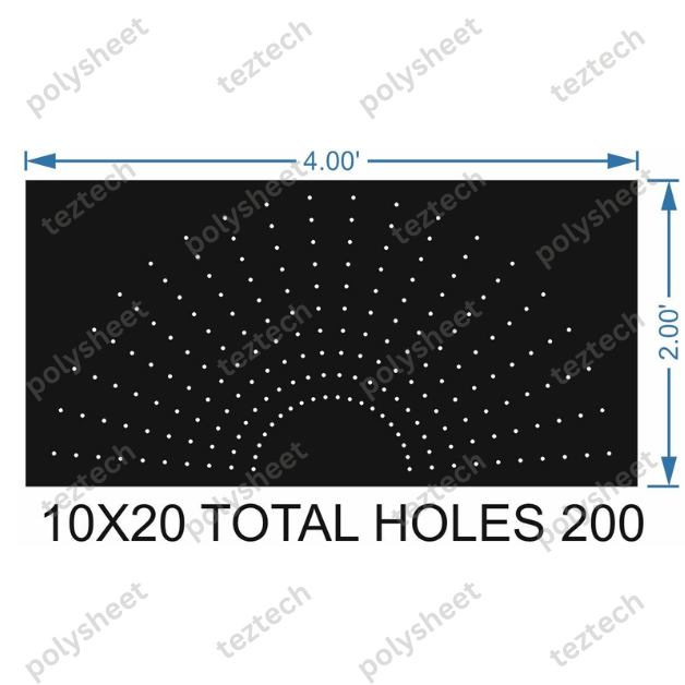 HCR12	2X4 FEET 10X20 HOLES HALF CIRCLE TOTAL HOLES=200
