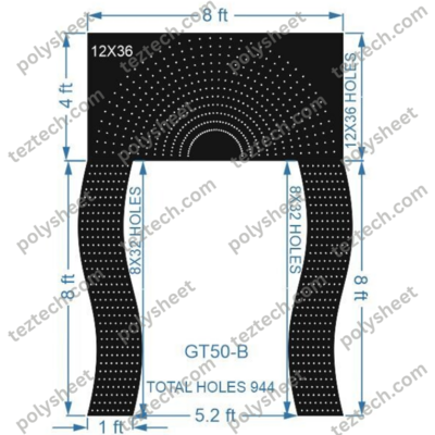 GT50B GATE-50B 944 HOLES , 1 FT PILLAR , 8 LED PER LINE
