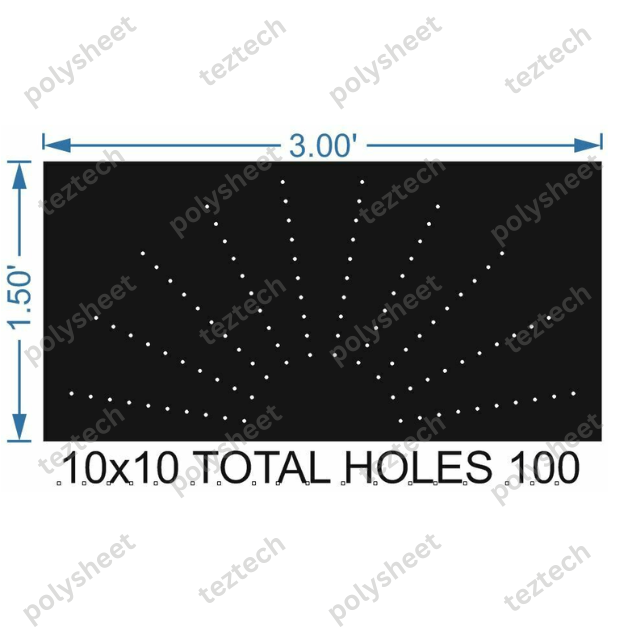 HCR5  1.5X3 FEET 10X10 HOLES HALF CIRCLE TOTAL HOLES=100