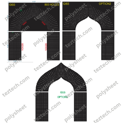 GT55 GATE-55 800 HOLES , 2 FT PILLAR , 10 LED PER LINE
