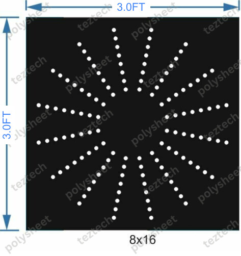 CRC60	3X3 FEET 8X16 HOLES CIRCLE POLYSHEET