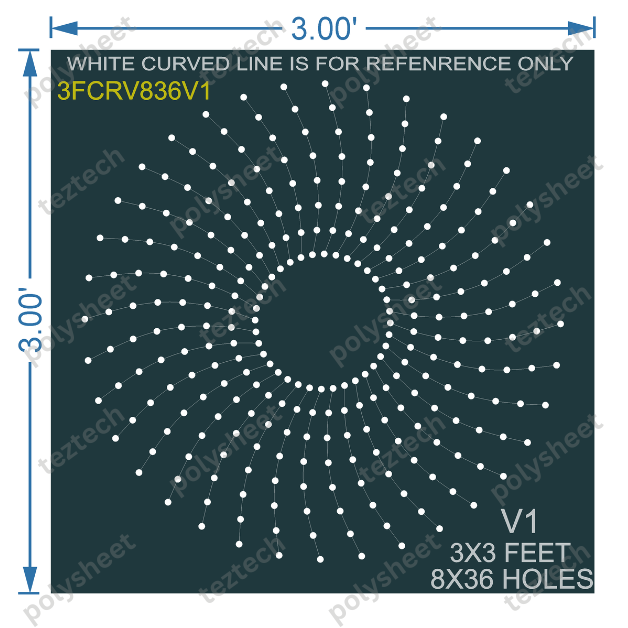 CRC44	3X3 FEET 8X36 HOLES CIRCLE POLYSHEET V1