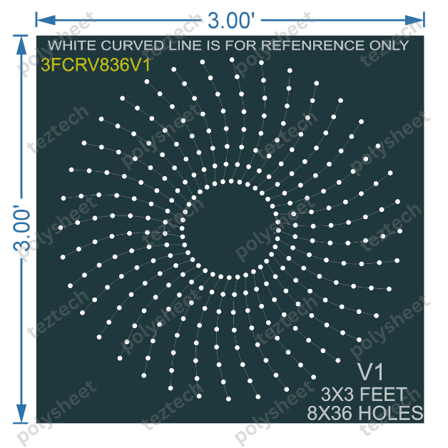 CRC44 3X3 FEET 8X36 HOLES CIRCLE POLYSHEET V1