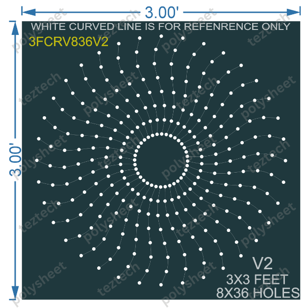 CRC43	3X3 FEET 8X36 HOLES CIRCLE POLYSHEET V2
