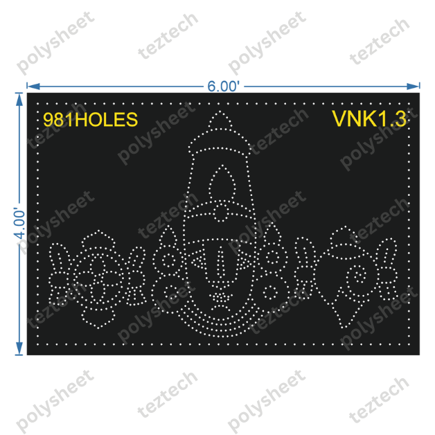 VNK1.3 VENKATESWARA  4X6 FEET 981 HOLES