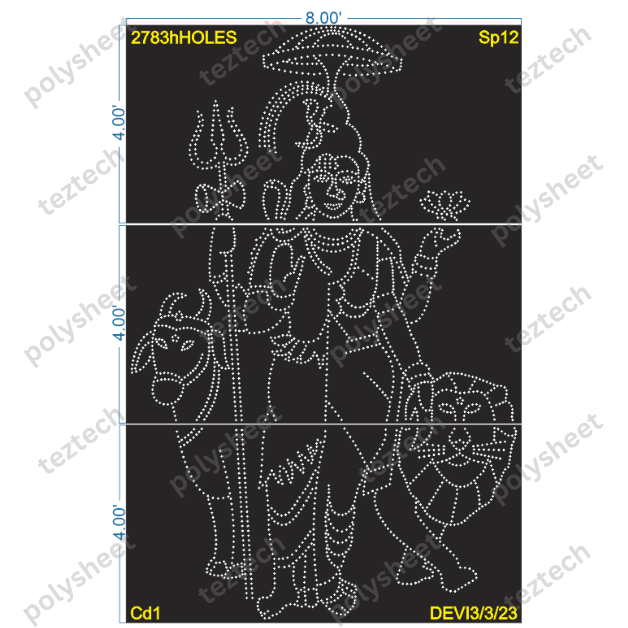 SP12 SHIV PARVATI  12X8 FT 2783 HOLES 3 PARTS