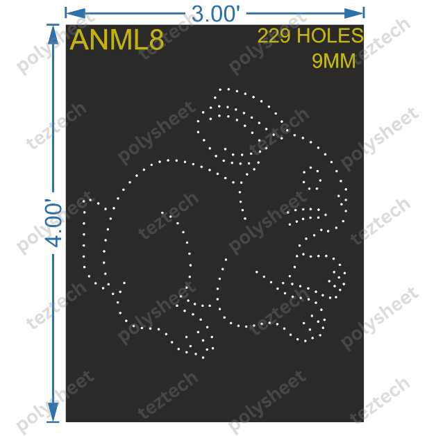 ANML8  ANIMAL 4X3 FT 229 HOLES