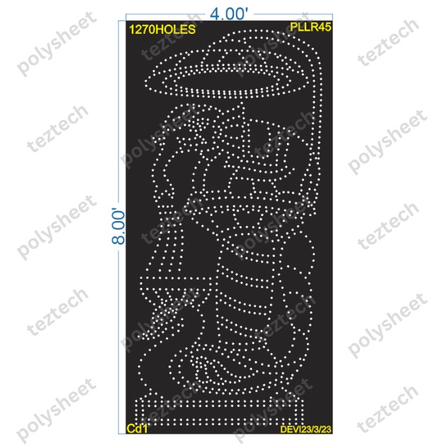 PLLR45 PILLAR 8X4FT 1270 HOLES