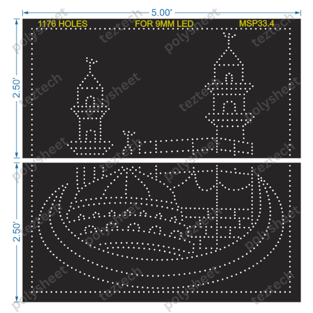 MSP33.4 MUSLIM 4X5FEET 1176HOLES