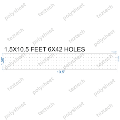 SCR43 1.5X10.5 FEET 6X42 HOLES SCREEN TOTAL HOLES=252