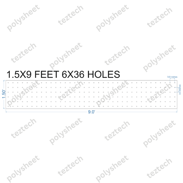SCR42 1.5X9 FEET 6X36 HOLES SCREEN TOTAL HOLES=216