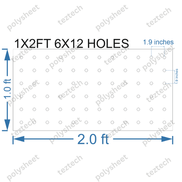 SCR2 1X2 FEET 6X12 HOLES SCREEN TOTAL HOLES=72