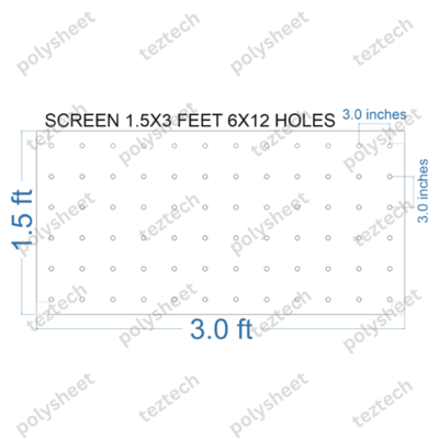 SCR38 1.5X3 FEET 6X12 HOLES SCREEN TOTAL HOLES=72