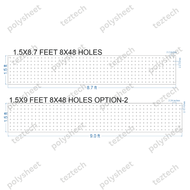 SCR52 1.5X9 FEET 8X48 HOLES SCREEN TOTAL HOLES=384
