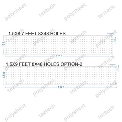 SCR52 1.5X9 FEET 8X48 HOLES SCREEN TOTAL HOLES=384