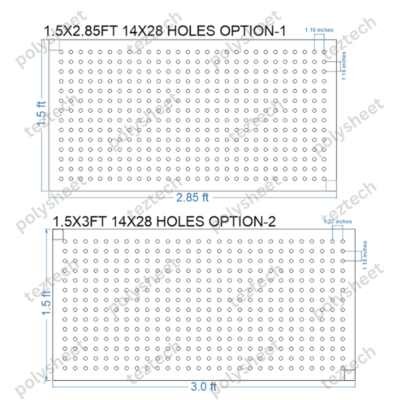 SCR81 1.5X3 FEET 14X28 HOLES SCREEN TOTAL HOLES=392