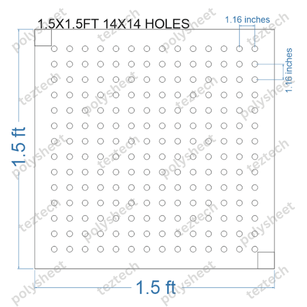 SCR80 1.5X1.5 FEET 14X14 HOLES SCREEN TOTAL HOLES=196