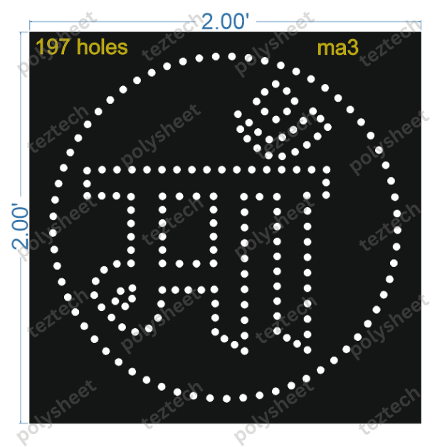 MA3  2X2FEET   197HOLES