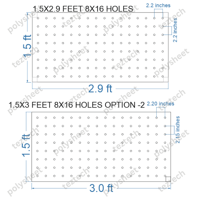 SCR48 1.5X3 FEET 8X16 HOLES SCREEN TOTAL HOLES=128