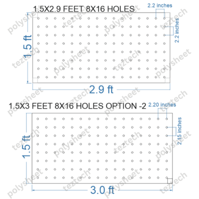SCR48 1.5X3 FEET 8X16 HOLES SCREEN TOTAL HOLES=128