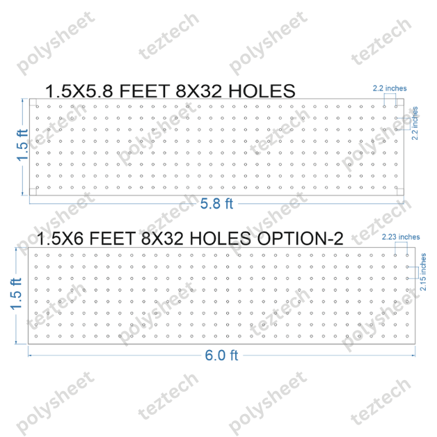 SCR50 1.5X6 FEET 8X32 HOLES SCREEN TOTAL HOLES=256