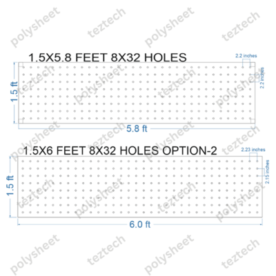 SCR50 1.5X6 FEET 8X32 HOLES SCREEN TOTAL HOLES=256