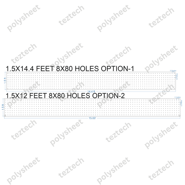 SCR56 1.5X15 FEET 8X80 HOLES SCREEN TOTAL HOLES=640