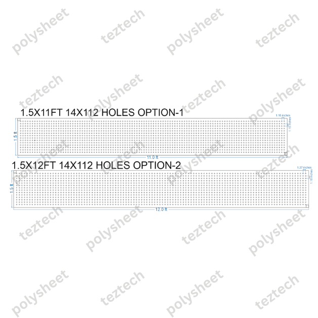 SCR87 1.5X12 FEET 14X112 HOLES SCREEN TOTAL HOLES=1568