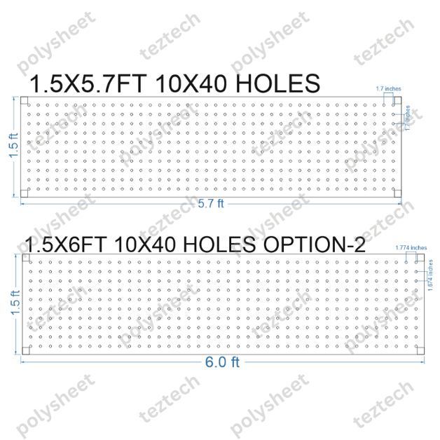 SCR60 1.5X6 FEET 10X40 HOLES SCREEN TOTAL HOLES=400