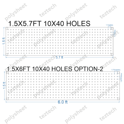 SCR60 1.5X6 FEET 10X40 HOLES SCREEN TOTAL HOLES=400