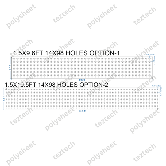 SCR86 1.5X10.5 FEET 14X98 HOLES SCREEN TOTAL HOLES=1372