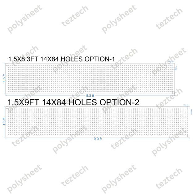 SCR85 1.5X9 FEET 14X84 HOLES SCREEN TOTAL HOLES=1176