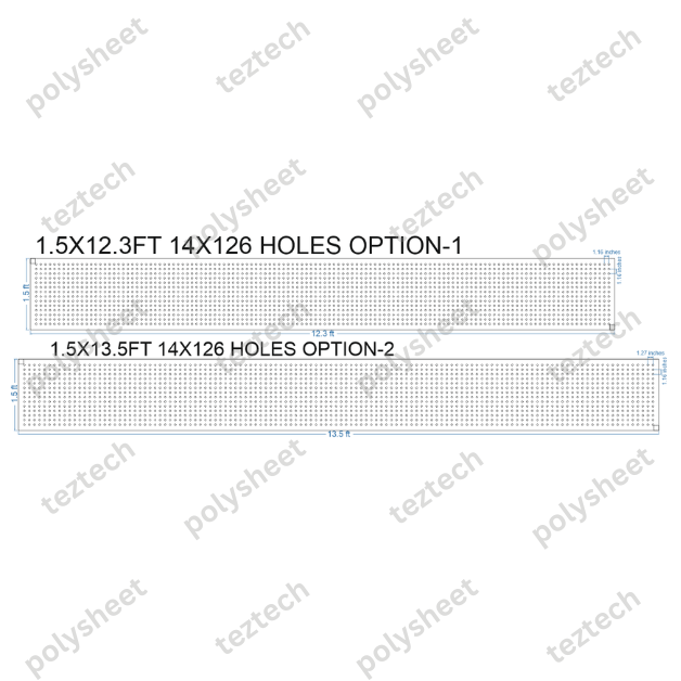 SCR88 1.5X13.5 FEET 14X126 HOLES SCREEN TOTAL HOLES=1764
