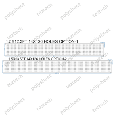 SCR88 1.5X13.5 FEET 14X126 HOLES SCREEN TOTAL HOLES=1764