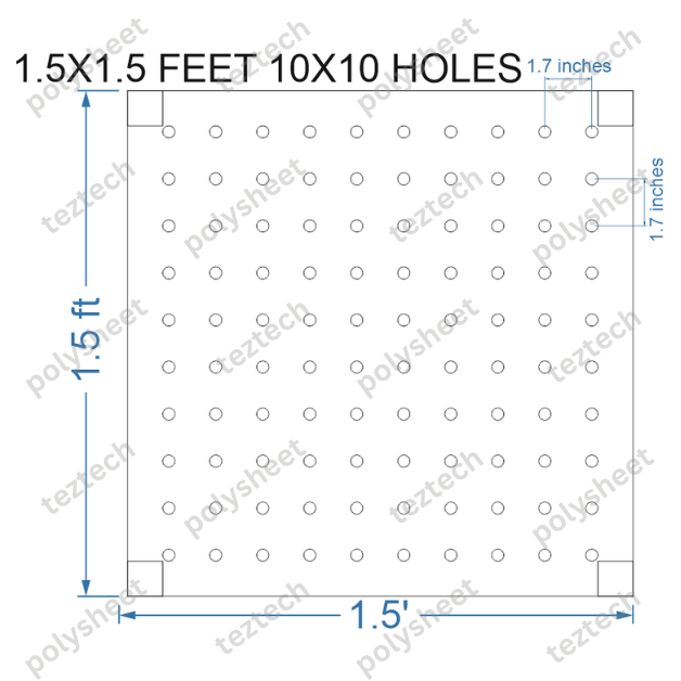 SCR57 1.5X1.5 FEET 10X10 HOLES SCREEN TOTAL HOLES=100