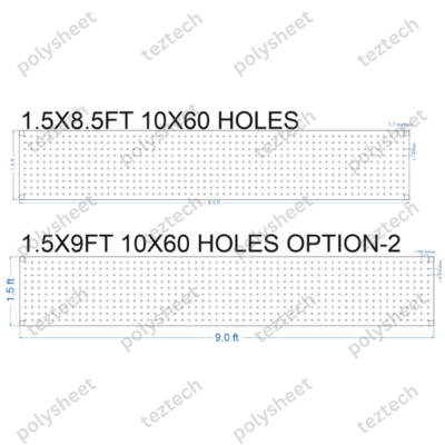 SCR62 1.5X9 FEET 10X60 HOLES SCREEN TOTAL HOLES=600