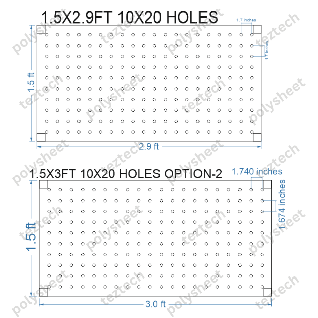 SCR58 1.5X3 FEET 10X20 HOLES SCREEN TOTAL HOLES=200