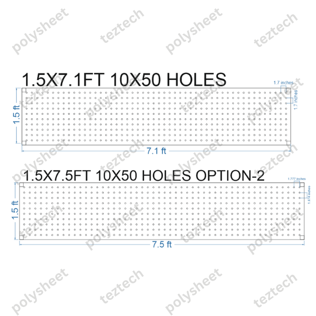 SCR61 1.5X7.5 FEET 10X50 HOLES SCREEN TOTAL HOLES=500