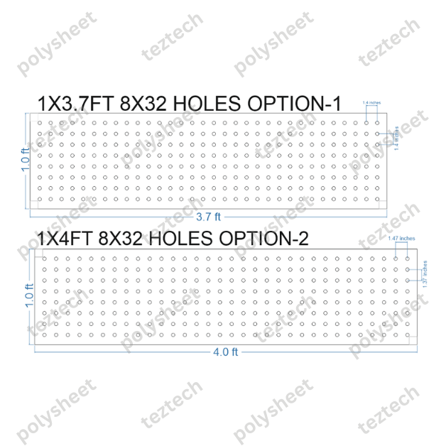 SCR13 1X4 FEET 8X32 HOLES SCREEN TOTAL HOLES=256