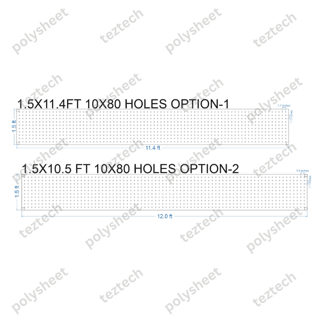 SCR65 1.5X12 FEET 10X80 HOLES SCREEN TOTAL HOLES=800