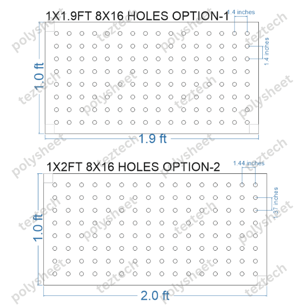 SCR11 1X2 FEET 8X16 HOLES SCREEN TOTAL HOLES=128