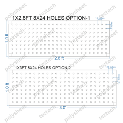 SCR12 1X3 FEET 8X24 HOLES SCREEN TOTAL HOLES=192