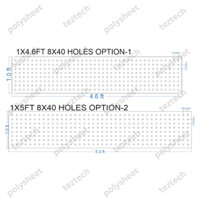 SCR14 1X5 FEET 8X40 HOLES SCREEN TOTAL HOLES=320