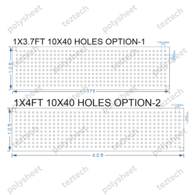 SCR22 1X4 FEET 10X40 HOLES SCREEN TOTAL HOLES=400 (1.06&quot; gape)