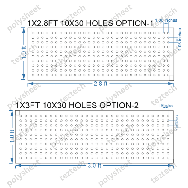 SCR21 1X3 FEET 10X30 HOLES SCREEN TOTAL HOLES=300