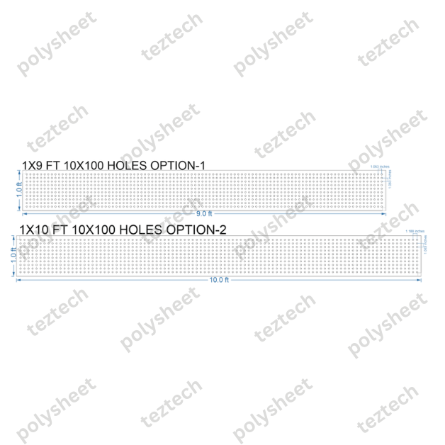 SCR25 1X10 FEET 10X100 HOLES SCREEN TOTAL HOLES=1000