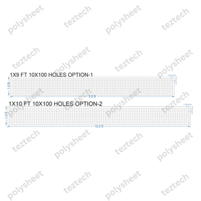 SCR25 1X10 FEET 10X100 HOLES SCREEN TOTAL HOLES=1000